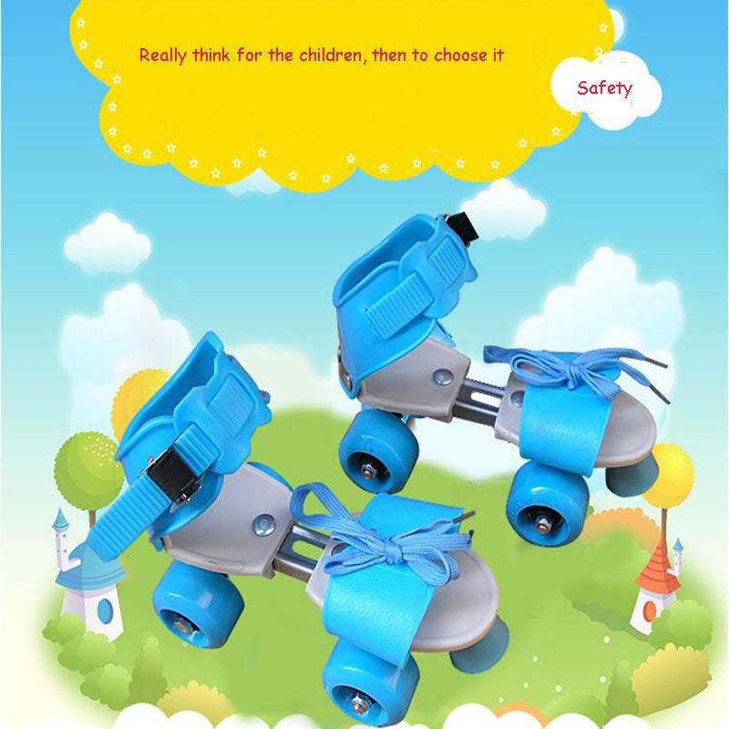 Adjustable double row skates with PU wheels for kids