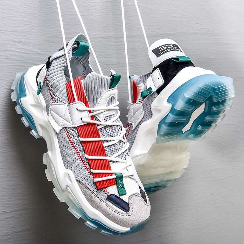 Couple casual sports sneakers in various colors and sizes