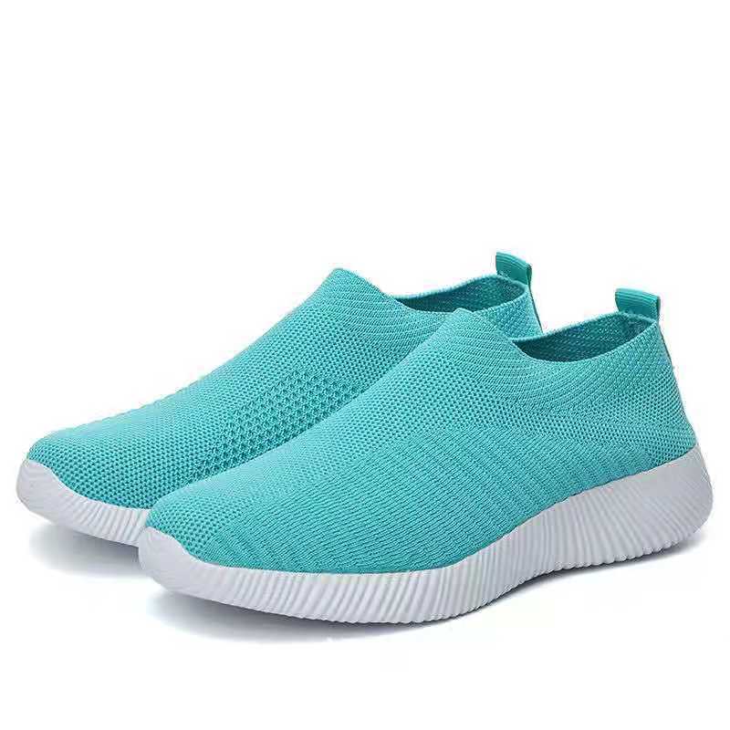 men's white and black flying knit mesh casual sneakers