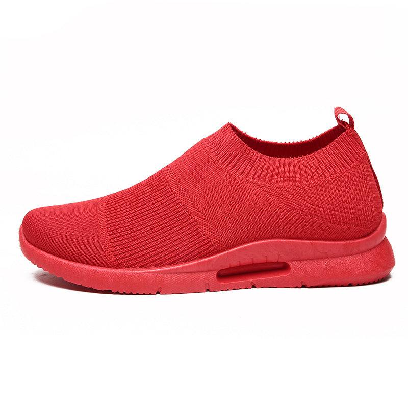 Mens flying knit sneakers white mesh casual shoes