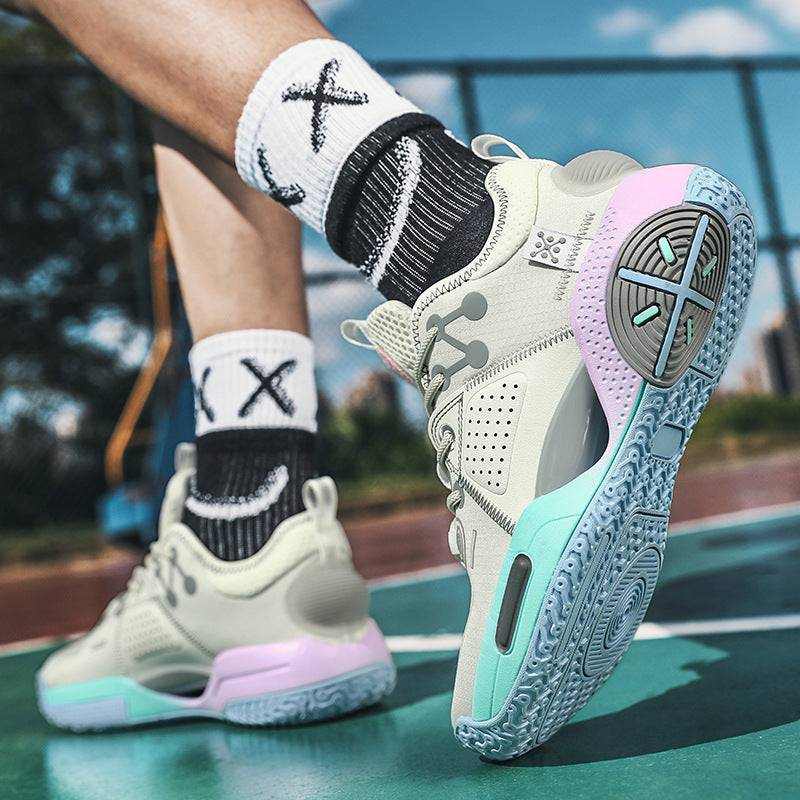 cotton candy men's basketball shoes with rubber outsole