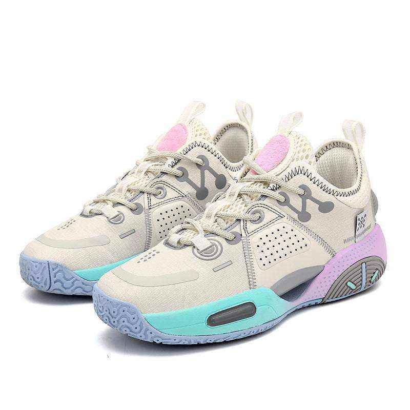 cotton candy basketball shoes with rubber outsole