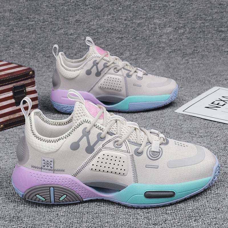 Cotton candy men's basketball shoes with non-slip rubber outsole